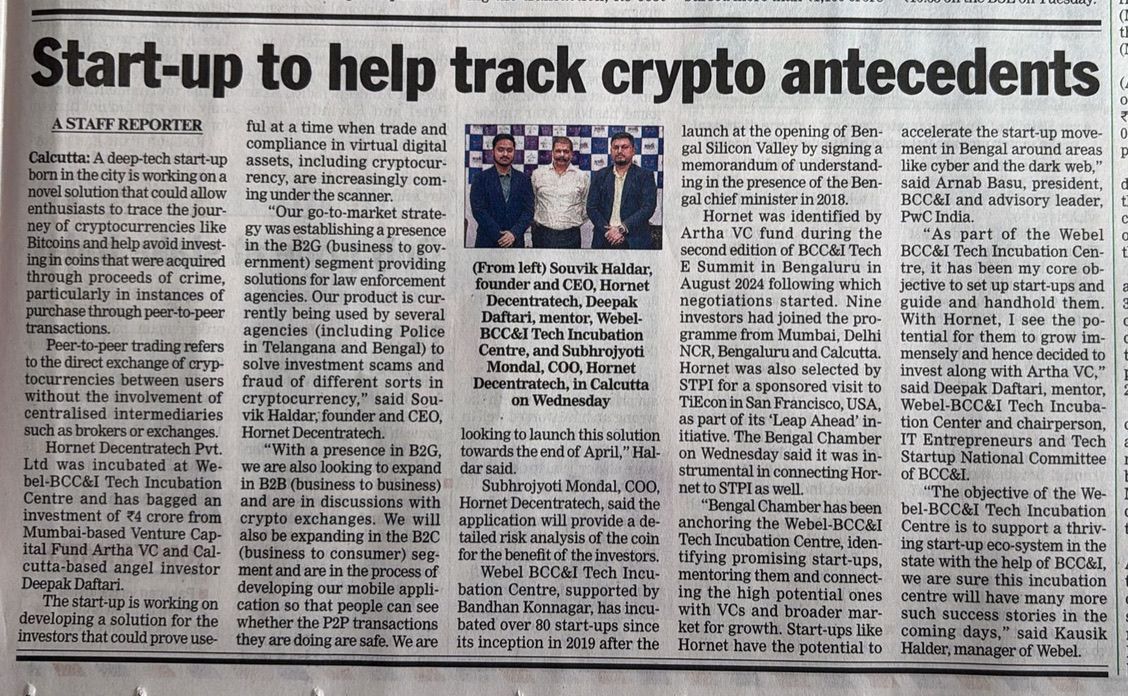 Hornet featured in The Telegraph