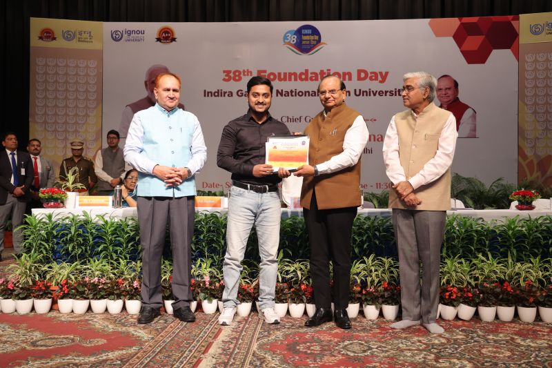 Hornet receiving the IGNOU Best Innovation Award