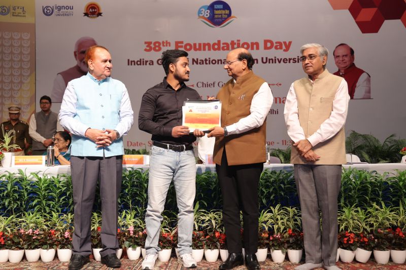 Souvik Haldar at the IGNOU Best Innovation Award event