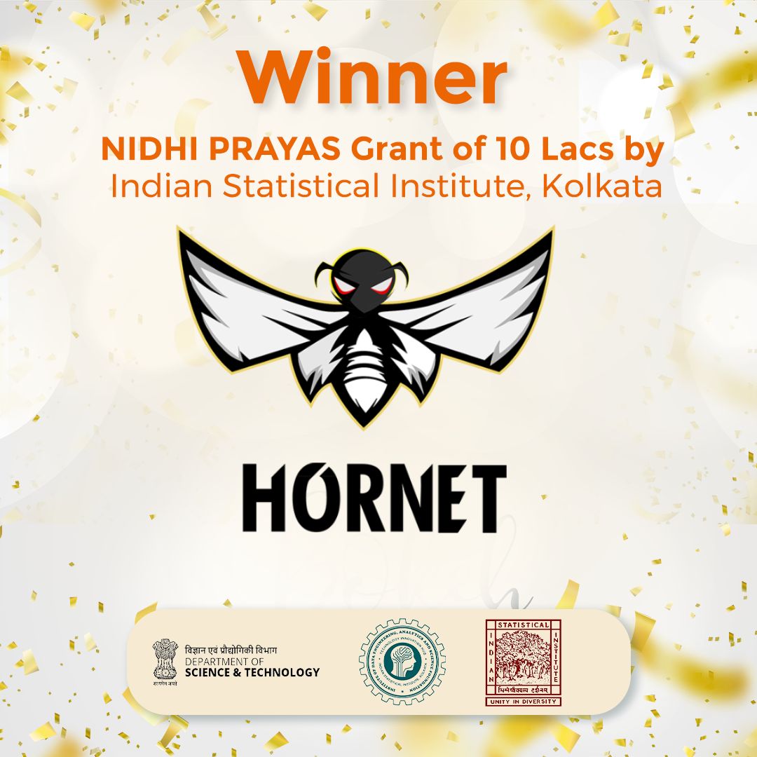 Hornet receives ISI Kolkata NIDHI PRAYAS grant