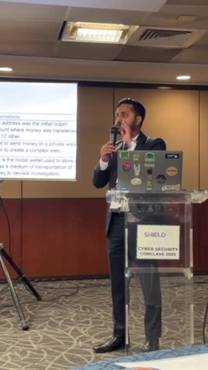 Souvik Haldar conducting a crypto crime investigation workshop at SHIELD Conference
